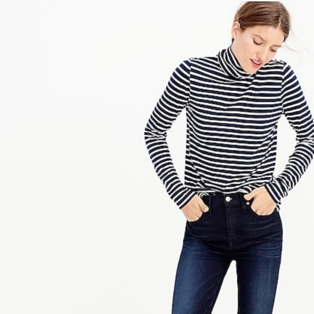 NWT classic tissue thin J Crew striped turtleneck.